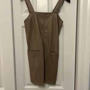 Tan Faux Leather Dress